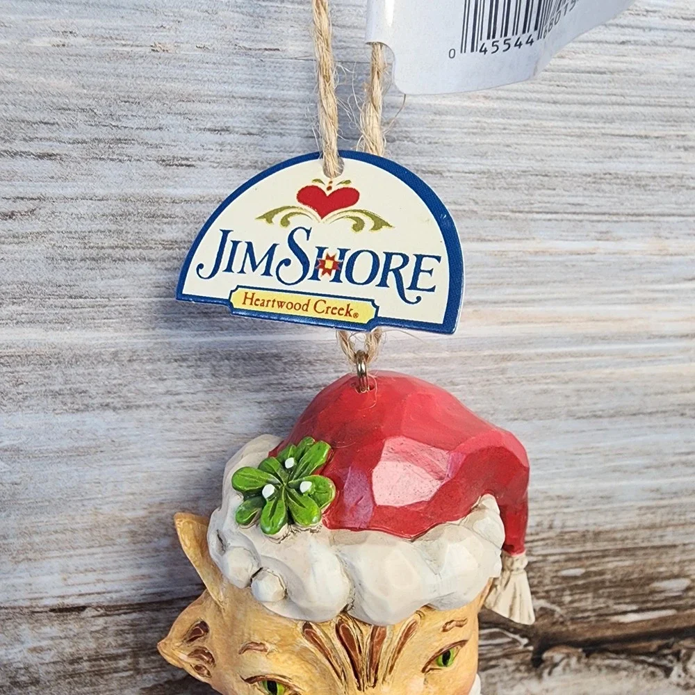 Jim Shore Heartwood Creek Cat Dangling Bell Ornament 4041126 Enesco Christmas